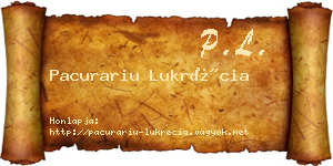 Pacurariu Lukrécia névjegykártya